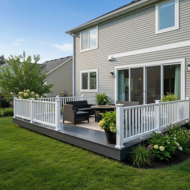 Deck Rail Staining detail
